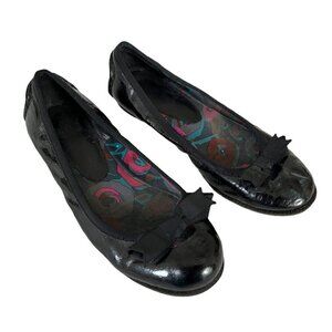 Marc By Marc Jacobs Black Patent Leather Ballet Flats w/ Grosgrain Bow 37.5 US 7